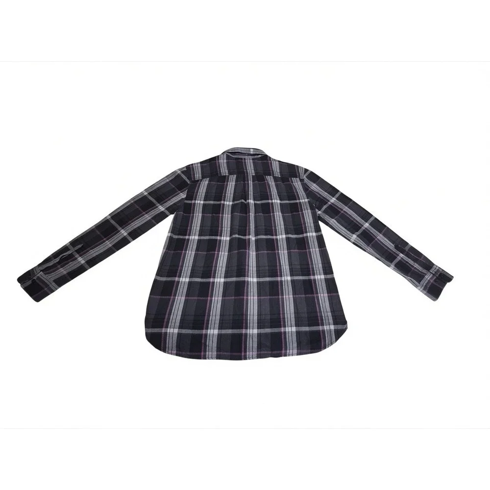 The‎ North Face Mens Large Plaid Flannel Button Down Shirt Grey Purple